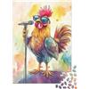 1M6T7B2K 1000 pezzi Gallo colorato Indizio1 Cartone animato che canta Puzzle per adulti Carta Puzzle pollo educativo Decorazione murale Antistress 38x26cm/1000pcs