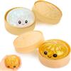Jognee Dumpling Squishy Mystery, 10 cm Glitter Dumpling con vapore, Rainbow Mystery Squishy Bun, giocattolo sensoriale, palla antistress per bambini e adulti (2 pezzi)
