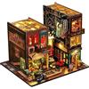 CRIOLPO Miniatura casa delle Bambole, Fai da Te Kit di Dollhouse di Legno, DIY Casa delle Bambole in Legno Majestic Mansion con Accessori e Mobili Book Nook Kit (Angolo della strada)
