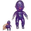 Generico Bambola Antistress con Glitter, Squeeze Toys,Giocattolo Morbido da 10cm in TPR Flessibile, Pupazzo Luminoso e Schiacciabile per Rilassamento, Divertente Giocattolo Antistress (Viola)