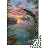 1M6T7B2K Puzzle 1000 Pezzi Pesca al Tramonto per Adulti in Carta Didattico Paesaggio Lago Rilassante Decorazione Casa 38x26cm/1000pcs