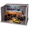 NUEIOVRW Diorama - Vetrina per auto 1/64, adatta per Hot Wheels Matchbox Mini GT Diecast Cars, illuminazione a LED dimmerabile per manutenzione auto, officina (American Workshop)