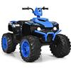 RELAX4LIFE 12V Moto Fuoristrada Elettrica Cavalcabile da Spiaggia per Bambini, Avvio Graduale a Trazione Posteriore, 2 Velocità e Direzione Avanti/Indietro, Funzione FM e Bluetooth (Blu)