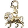 Depesche 11785-064 Charms Express Yourself-Ciondolo per collane e bracciali, Leone, Placcato Oro, Come Piccolo Regalo, Multicolore