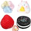 Crunier Set di 4 Taba Squishy-Fragola, Zampa Gatto, Antistress per Biscotti, criceto,Antistress Taba Squishy,Gadget Per l'ansia e Bomboniere