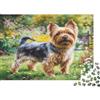 MNBVCXZLKJH Yorkshire Terrier Giardino Puzzle 1000 Pezzi Carta per Adulti Amanti dei Cani Puzzle per Famiglia Regalo Casa 70x50cm/1000pcs