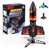 PDBEST Rocket Launcher for Kids with Parachute LED Light, Flight Altitude 200 Feet, Rechargeable Self-Launching Rocket Launch for Ages 8 to14 Gift for Kid Girl and Boys Red