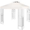 SupBiky Copertura di ricambio per gazebo, 3 x 3 m, 160 g/m², color crema, per esterni, gazebo impermeabile, con copertura per tetto a due piani, tenda di ricambio per patio, tenda da giardino (solo sopra)