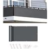 AUWUUA Frangivisto Balcone 0.5x1m/50x100cm Copri Ringhiera Balcone Esterno per Privacy e Sicurezza Telo Frangivista, PES 220g/m² Impermeabile Anti-UV per Terrazza e Giardino, Antracite