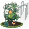 TTL GARDEN Supporto per arbusti, 60 cm x 30 cm, set da 6 pezzi + , supporto per piante in acciaio inossidabile rivestito in plastica, supporto per piante, supporto per fiori, ortensie, rose, peonie, Ø