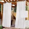 GYHH Tende Trasparenti in Lino per Esterni 1-Pezzo per Patio Impermeabili-Divisorio per Interni/Esterni Linguetta Rimovibile Autoadesiva per Gazebo/Cabina (132 x 213cm,White)