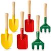 Robin Goods® set 6 attrezzi giardino, mini attrezzi balcone terrazza, utensili per piantare con paletta cazzuola rastrello, accessori vasi aiuole (6 pezzi)