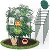 TTL GARDEN Supporti per arbusti da 60 cm x 30 cm, set da 16 pezzi + nastro in + targhette per piante, supporti per arbusti in acciaio inox rivestito in plastica, supporto per piante, ortensia, rosa