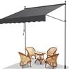 Fiqops Tenda da Sole a Bracci con Manovella, 250x120cm Tenda da Sole per Balcone, Regolabile in Altezza, Idrorepellente, Senza Forare, in metallo e 100% poliestere, Grigio