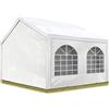 TOOLPORT Tendone per feste 3x3 m Gazebo party per sagre, mercati 450 N bianco impermeabile protezione UV