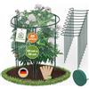 TTL GARDEN Supporti per arbusti da 60 cm x 30 cm, set da 20 pezzi + nastro in + targhette per piante, supporti per arbusti in acciaio inox rivestito in plastica, supporto per piante, ortensia, rosa