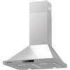Corbero Cappa decorativa piramide bianca, 60 cm, portata 750 m3/h, 165 W, 3 velocità, filtro alluminio 3 strati, filtro carbone, efficienza energetica A