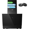 COMFEE' COMFEE 'CH60J72ET6A3B A+++ cappa aspirante 60 cm, flusso d'aria 650 m³/h, cappa 60 cm di convezione e aria di scarico, touchscreen, controllo gestuale, 4 velocità, LED, nero