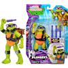 Playmates TURTLES - Personaggio Donatello Alto 15 Cm, Action Figure Tartarughe Ninja Articolata Dotata Di Accessori E Funzione Meccanica Interattiva Lancia Armi, Per Bambini Dai 3 Anni
