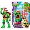 Playmates TURTLES - Personaggio Raffaello Alto 15 Cm, Action Figure Tartarughe Ninja Articolata Dotata Di Accessori E Funzione Meccanica Interattiva Lancia Armi, Per Bambini Dai 3 Anni