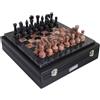 Italfama Set Di Scacchi In Marmo Rosa E Nero 30Cm Con Custodia In Pelle Made In Italy