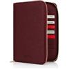 DELOA ® Organizer per documenti di viaggio e familiari, organizer 3 in 1, portadocumenti con scomparto per passaporto di vaccinazione e passaporto, in ecopelle Saffiano, bordeaux, 24 cm, Organizer con