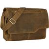 STILORD Marvin Borsa Messenger vintage in pelle Grande borsa a tracolla da uomo donna per l'università ufficio lavoro Borsa porta PC 15.6 pollici Colore:dijon - marrone
