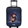NoBoringSuitcases.com® Valigia Per Bambini Compatto 48x31x19 cm Bagaglio Ultraleggero Trolley A Mano Rigidi LED Ruote Valigie Bimbi - Ragazze - Ragazza - Calderone