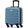 Flight Knight Valigie rigide in ABS leggere a 4 ruote - Bagaglio a mano approvato per oltre 100 compagnie aeree come British Airways, Ryanair e easyJet, valigia da cabina 45x36x20cm