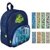 Undercover Zaino asilo per bambini con dinosauro T-Rex, personalizzabile con nome, con tasca frontale, 2 scomparti, 25 x 31 x 10 cm, blu, set da 2 dinosauri