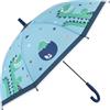 Idena 50117 - Ombrello in plastica per bambini con motivo di dinosauri, ombrello a bastone con apertura manuale, diametro 83 cm e lunghezza circa 66 cm