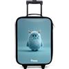 NoBoringSuitcases.com® Valigia Per Bambini Compatto 48x31x19 cm Bagaglio Ultraleggero Trolley A Mano Rigidi LED Ruote Valigie Neonato - Ragazze - Mostro - Corna