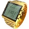 TVG Orologio digitale da uomo, stile militare, sportivo, impermeabile, a LED, con sveglia, cronometro e TV digitale, alla moda, stile casual, tattico, da uomo, Oro, moderno
