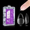 Gelike ec Capsule Americaine Nail Gel, Unghie Finte Extra Corte Mandorla 240 Pezzi 12 Taglie Copertura Completa, Semi - Matt PMMA Gel X Pose Americaine Nail Trasparente
