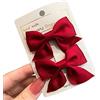 KERTFGOKU 2 Pezzi Mollette a Coccodrillo per Capelli con Fiocco in Gros-grain Accessori per Capelli Moda Ragazze Accessori per Capelli Donne Natale Matrimonio Compleanno (Rosso)