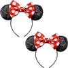 DRESHOW 2 Pezzi Cerchietto con Orecchie da Topo Fasce Orecchie da Topo Cerchietti Carnevale per Donna per Capelli Belle Orecchie da Topo Copricapo Decorazioni