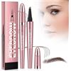 aspringe Matita Sopracciglia Waterproof, 2026 Nuovo Matita Sopracciglia Microblading, Impermeabile & No Transfer, Penna Sopracciglia Effetto Pelo 4D, Sopracciglia Naturali Effetto Pelo (Marrone Scuro x 1)