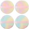 DECORNIJIA Piumino da Cipria Jumbo Lavabile 10,5 Cm Set 4 Pezzi Felpato Colorato per Viso e Corpo Applicatore Morbido per Polvere Compatta e Illuminante