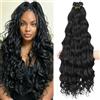 MLETULIPS Extension per capelli ricci con trecce all'uncinetto, onde profonde con trecce