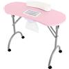 HIJNXG Tavolo pieghevole per manicure con aspirazione, tavolo per manicure portatile con ruote e borsa per il trasporto, capacità di carico 30 kg (rosa)