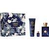 Versace Dylan Blue by Versace for Men - 3 pezzi regalo set 3,4oz EDT Spray, 0,17oz EDT Splash (Mini), 5oz bagno e Shower Gel