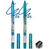 Lestpola Eyeliner in gel glitterato, 2 pezzi, blu setoso e cremoso, durevole, impermeabile, resistente alle sbavature, asciugatura rapida, altamente pigmentato, sharpenable eyeliner, penna, trucco per cosplay