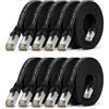1aTTack.de 10x Cavo Ethernet LAN CAT7 piatto 0,5m U/FTP 10 Gbit/s RJ45 Cat6a nero