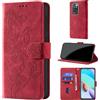 CaseGla Cover per Xiaomi Redmi 10 /Redmi 10 2022, Rosso | Blocco RFID, Portafoglio Pelle PU, Flip Libro, Porta Carte, Magnetica Libretto, Antiurto Protezione Completa