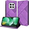 Bemoloon Custodia in PU con RFID per Xiaomi Redmi Note 15 4/5G Cover 2510DRA23E, Chiusura Magnetica con Tasche per Carte, Geometria Viola
