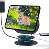 PlusAcc Supporto per Show 11/8 e iPhone 12 - con 2 Porte di Ricarica USB-C/A, Supporto Rotante a 270°, Base Regolabile per Tutti i Telefoni e Cuffie (Grafite)