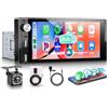 Rimoody DAB+/DAB Autoradio 1 Din con Wireless Carplay Android Auto Bluetooth 5.2 FM/AM Radio, 6.9 Pollici Touchscreen Radio con Mirror Link USB/EQ/Type C Controllo del Volante Telecamera Posteriore