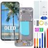 H&LYCYJ Display originale per Samsung Galaxy S23 FE 5G OLED S711B S711B/DS S711U1 LCD con telaio di ricambio, kit di assemblaggio (nero con cornice, supporto per impronte digitali)