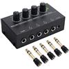 Neoteck HA400 Amplificatore Per Cuffie a 4 Canali Ultracompatto Amplificatore per Cuffie Stereo con 5 PZ Adattatore Audio Jack da 6.3mm a 3.5mm