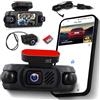 NHOPEEW 360° Dashcam 4K - Dash Camera con telecamere interne e posteriori 1080P, registratore WiFi GPS per auto con visione notturna, registrazione in loop, sensore G + scheda da 64 GB